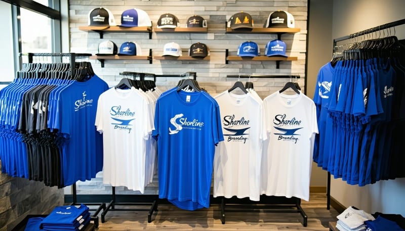 Custom-branded apparel and signage by Shoreline Branding Custom-branded apparel and signage by Shoreline Branding